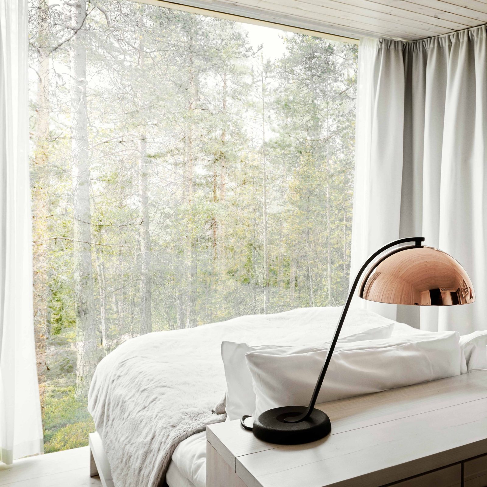 Kesäinen metsämaisema yöttömän yön aikaan Rovaniemellä | Arctic TreeHouse Hotel