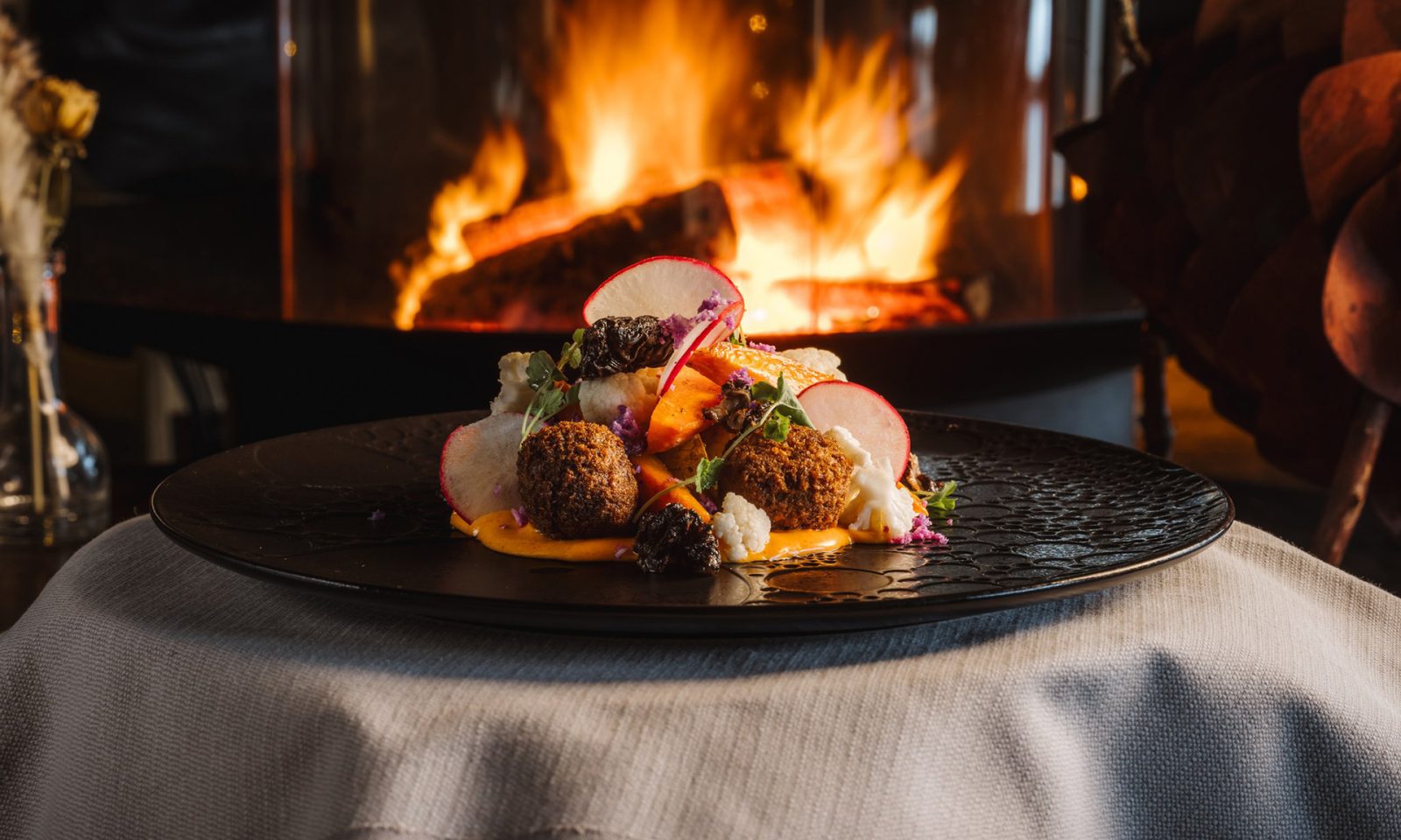 Burning fields dish from Rakas Restaurant's winter menu.