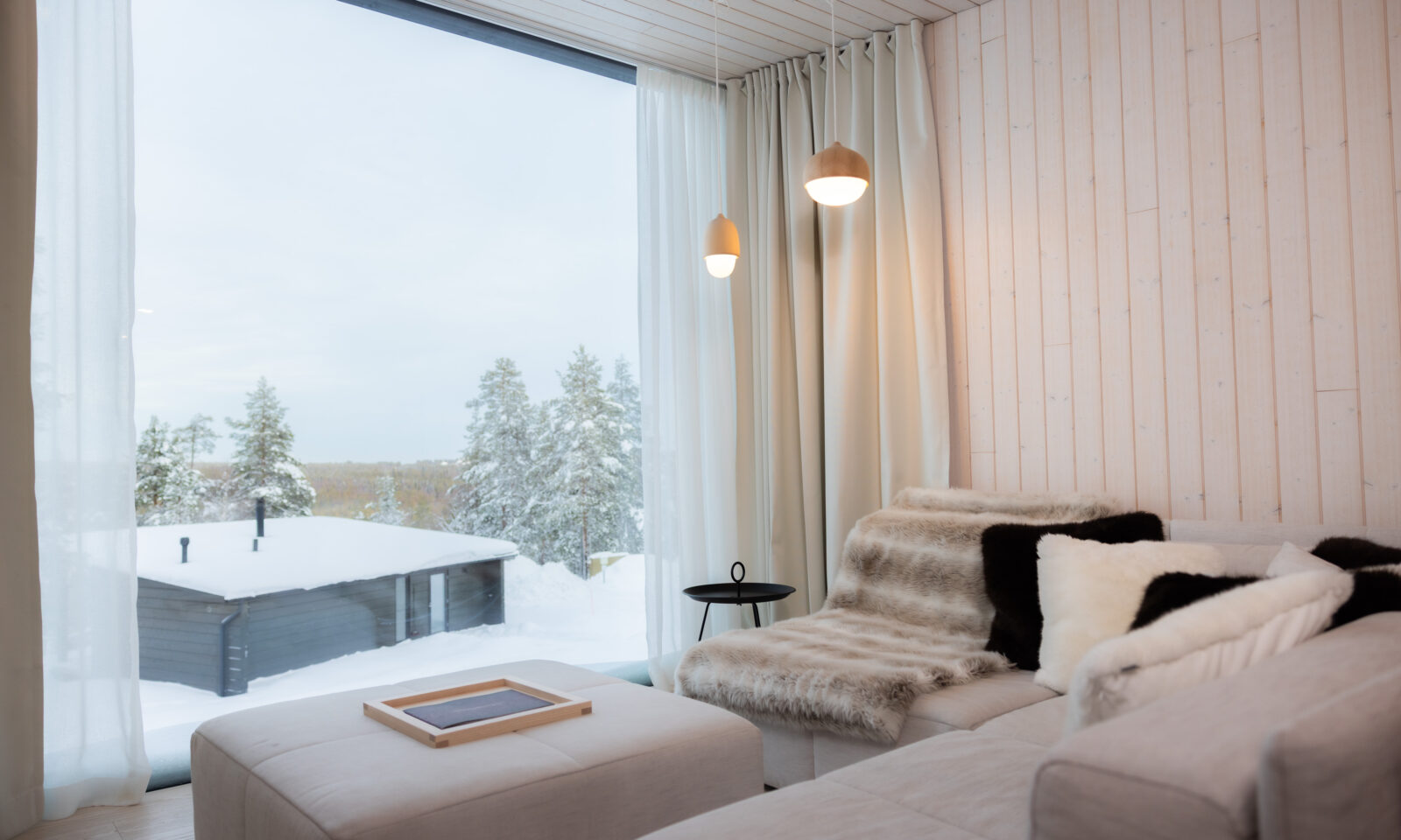 Living room of Arctic Scene Executive Suite.