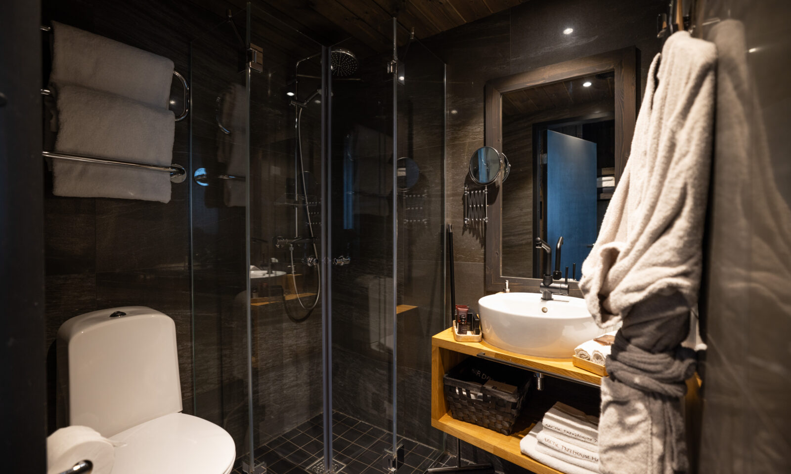 Bathroom in the Arctic TreeHouse Suite.